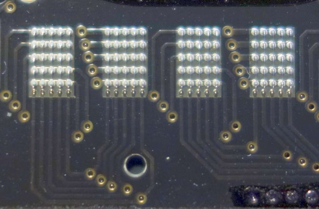 Close-up shot of the pixel contacting matrix.